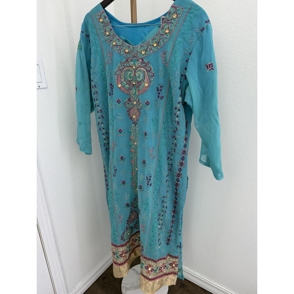 Asian/Indian/Pakistani‎ dress GORGEOUS green Wedding Party Dress 2 Pieces Pants